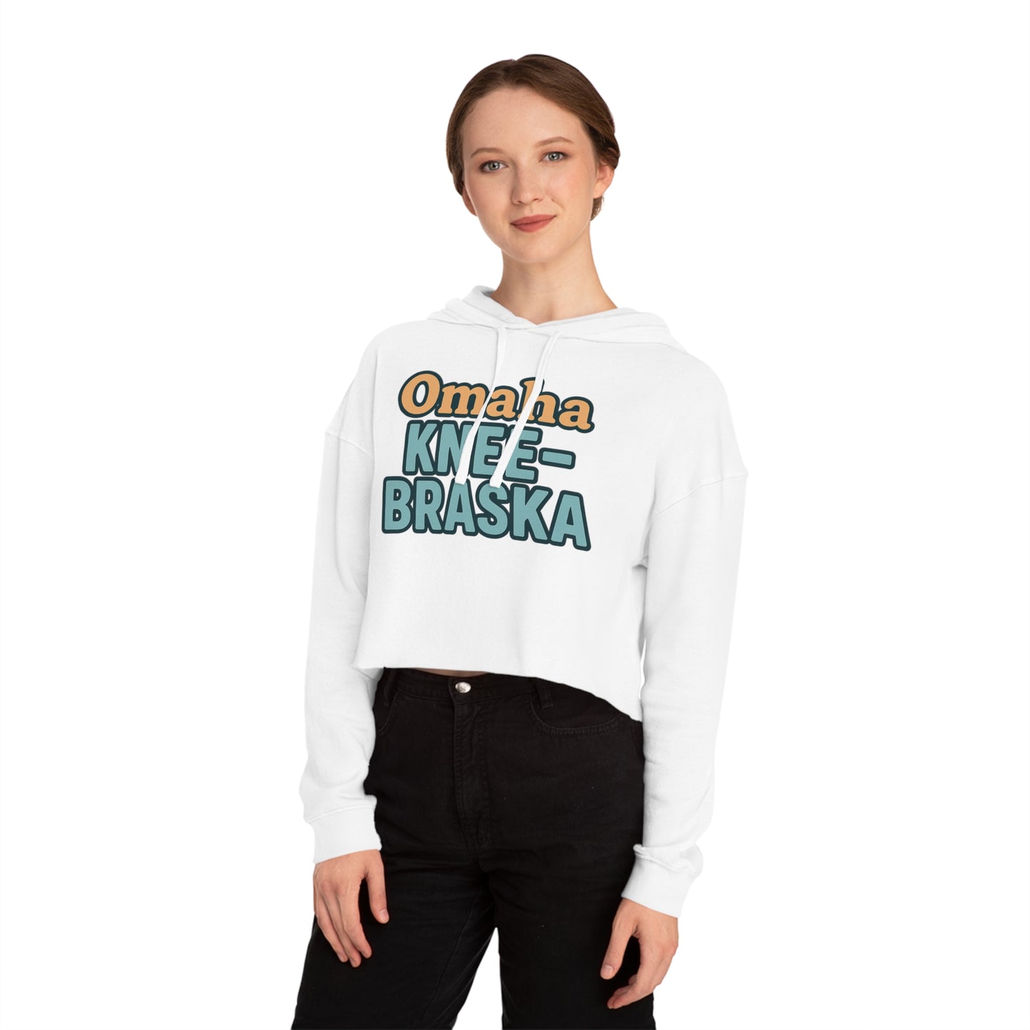 "Omaha KNEE-Braska" Cropped Hoodie for Women